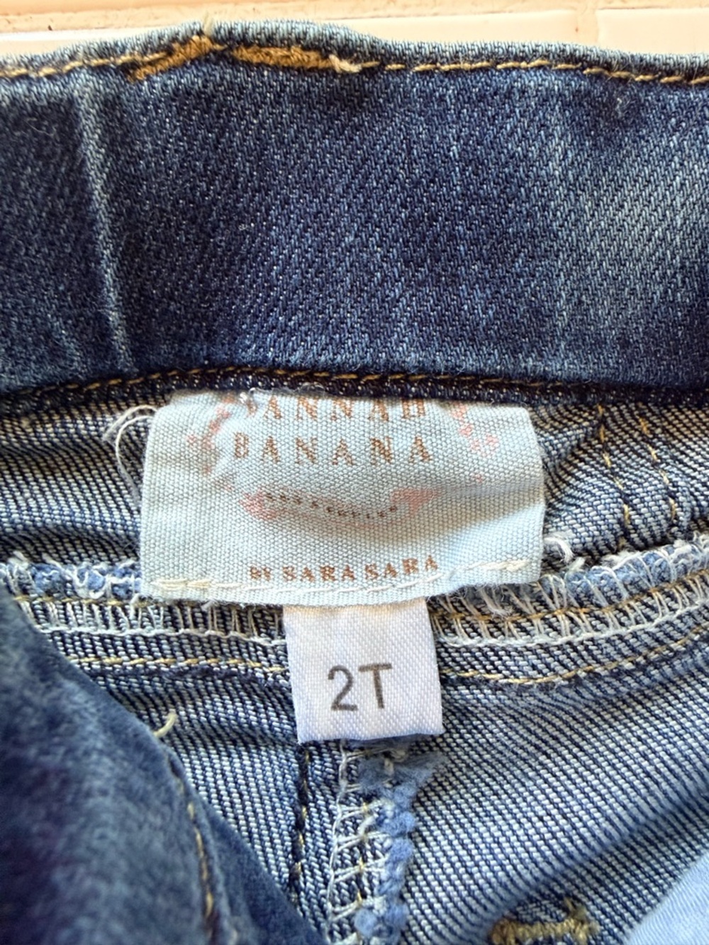 Toddler Girls Fringed Jeans 2T Hannah Banana Boho Hippie Flare Leg Distressed - Picture 3 of 11